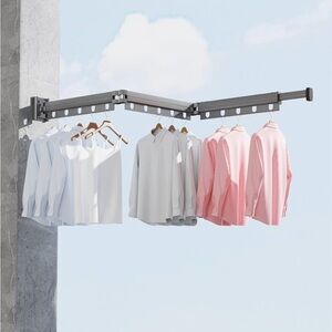 Wall mount clothes dryer rack retractable